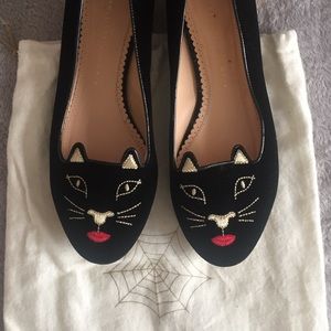 Charlotte Olympia Velvet Flats